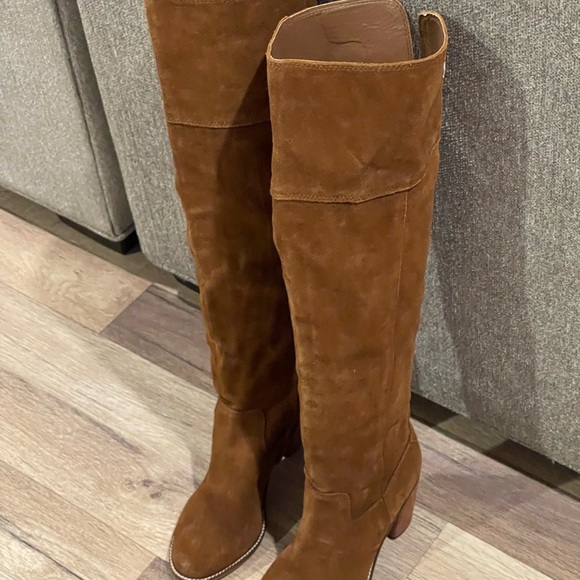 Steve Madden Brown with Suede Finish Palisade Chestnut Leather Knee High Boots - Picture 4 of 15